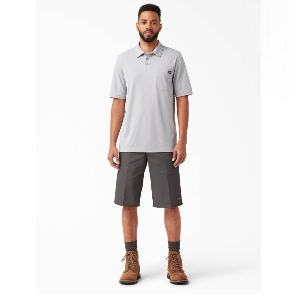Dickies Flat Front Loose Relaxed Fit Multi Pockets Work Shorts Gravel Gray 32